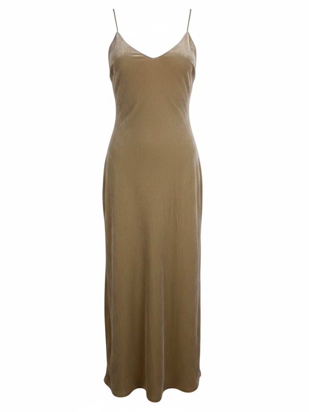 Vince Velvet Midi Slip Dress – Champagne Beige | Size Medium